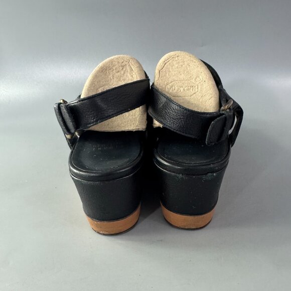 Stuart Weitzman Women's Black Slingback Leather Platform Wedge Sandals, Size 6.5 - Picture 6 of 12